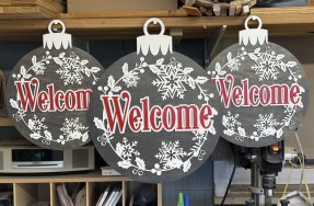 Christmas Welcome Ornament Signs